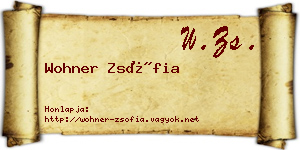 Wohner Zsófia névjegykártya