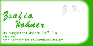 zsofia wohner business card